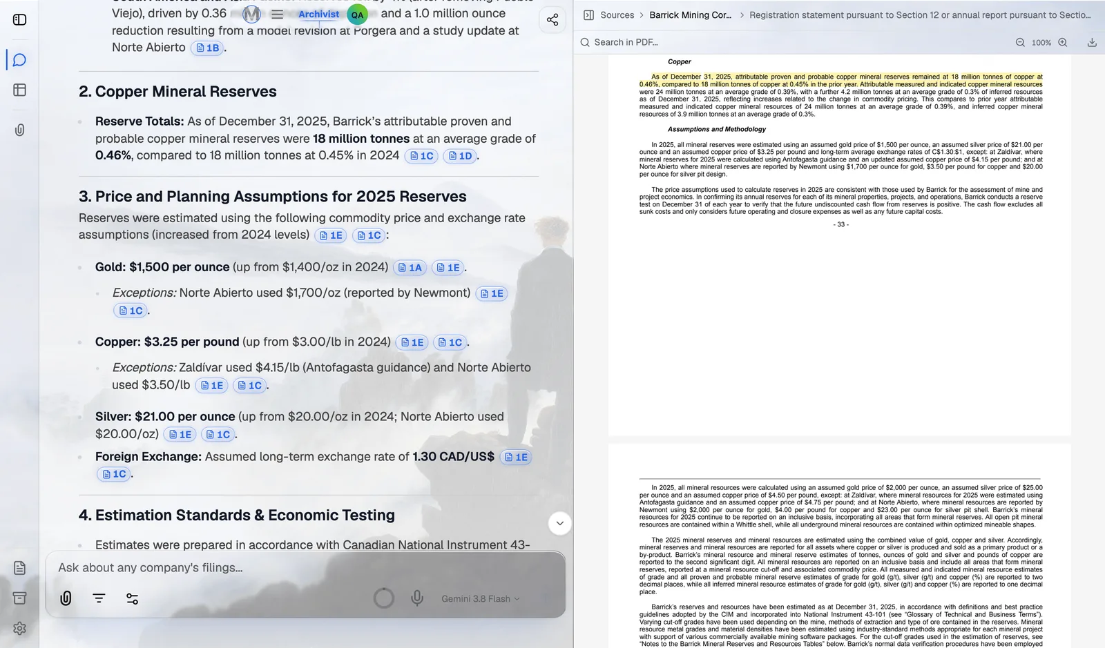 A citation opening the filing with the passage highlighted